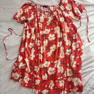 Floral Red Women's Top